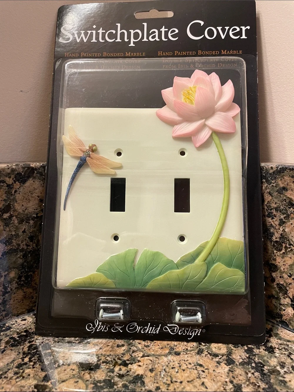 Ibis & Orchid Pink Lotus and Dragonfly Decorative Switchplate Cover